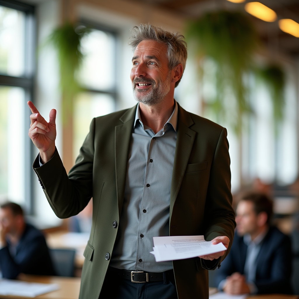 Trainer Tobias Reimer bei einem Workshop